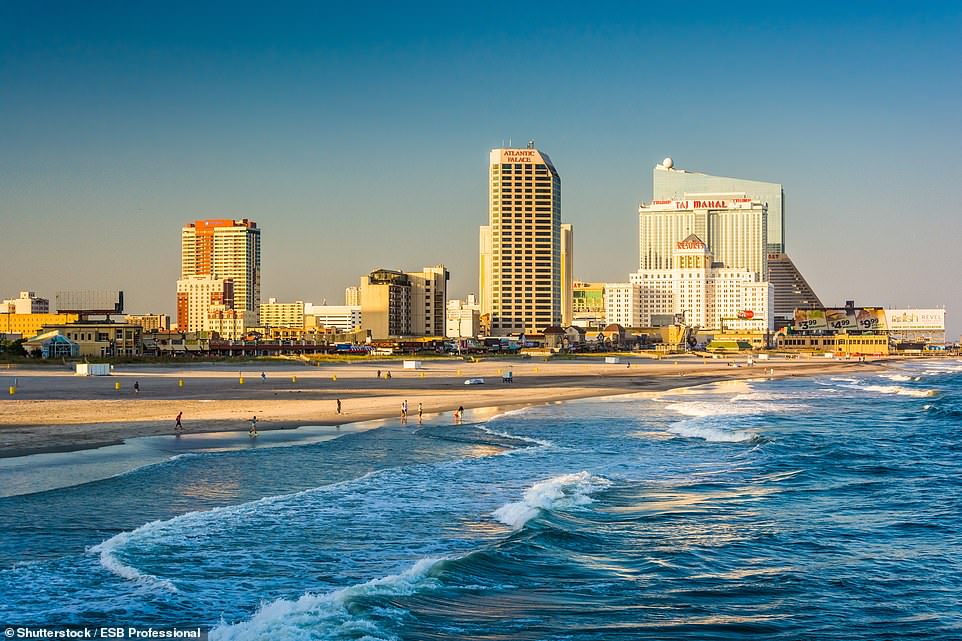 How Atlantic City looks today. The Boardwalk and coastline is full of glitzy high rise hotels and casinos