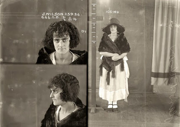 Jean Wilson, criminal record number 644LB, 25 September 1924.
