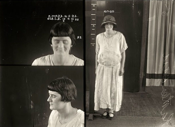 Kathleen Ward, criminal record number 658LB, 14 May 1925.