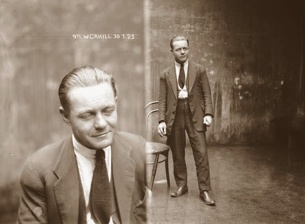 Mug shot of William Cahill, 30 July 1923, Central Police Station, Sydney.