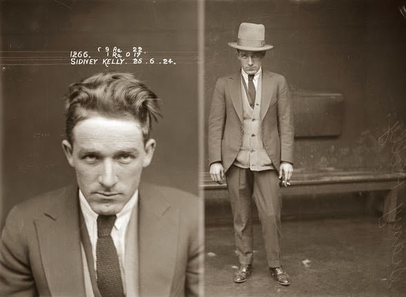 Mug shot of Sidney Kelly, 25 June 1924, Central Police Station, Sydney.
