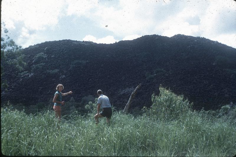 Betty and Ron looking at Black Mt Cooktown, Queensland, Feb 1963