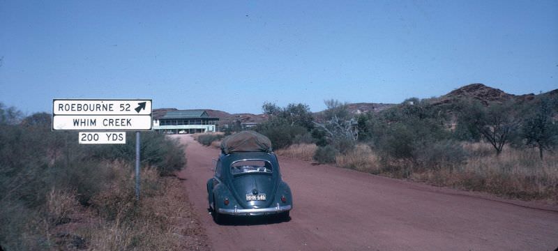Stop for a beer then on towards Onslow Whim Creek, 17th May 1963