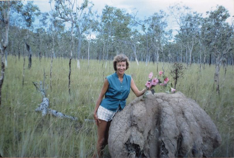 Betty and termite mound, 1963