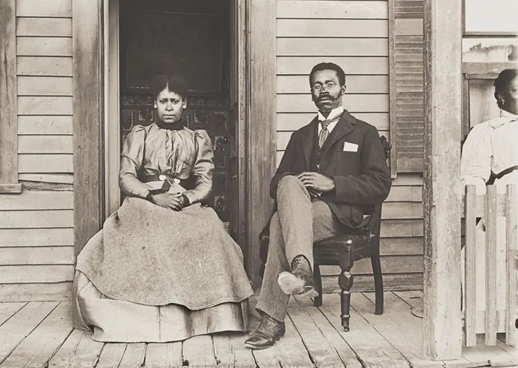 Betty and Willis Coles. Posing on the porch of their home on Park Avenue, these Virginia migrants arrived in Massachusetts in the 1890s.