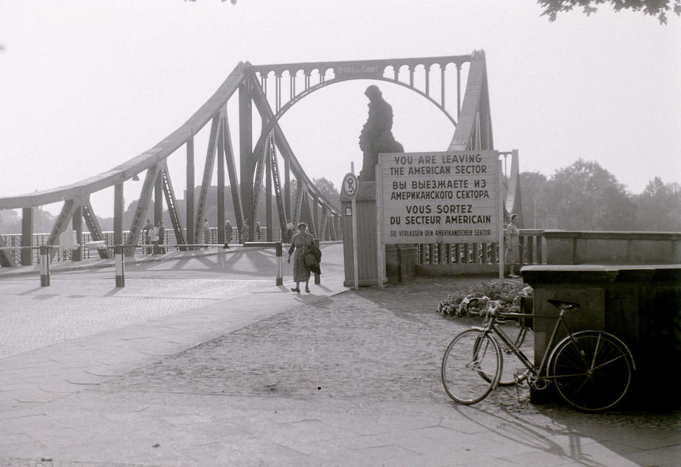 Glienicker Bruecke (Glienicke Bridge) is on the edge of Berlin at Lake Havel, and was on the border with East Germany proper (not East Berlin). It was the scene of a number of spy exchanges during the Cold War.