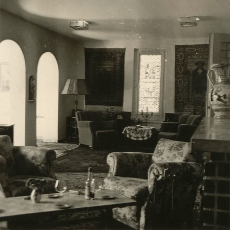 Sitting room in Helga's Berlin House, 6 Hermannstraße, Zehlendorf, Berlin, Germany, 1940s