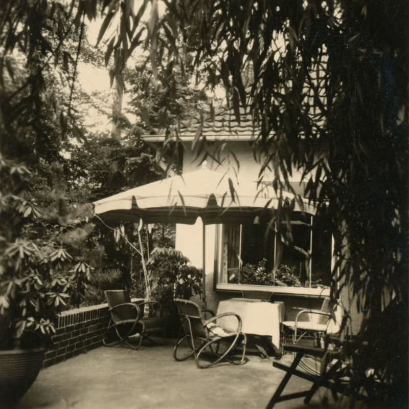 Terrace at Helga's Berlin House, 6 Hermannstraße, Zehlendorf, Berlin, Germany, 1940s