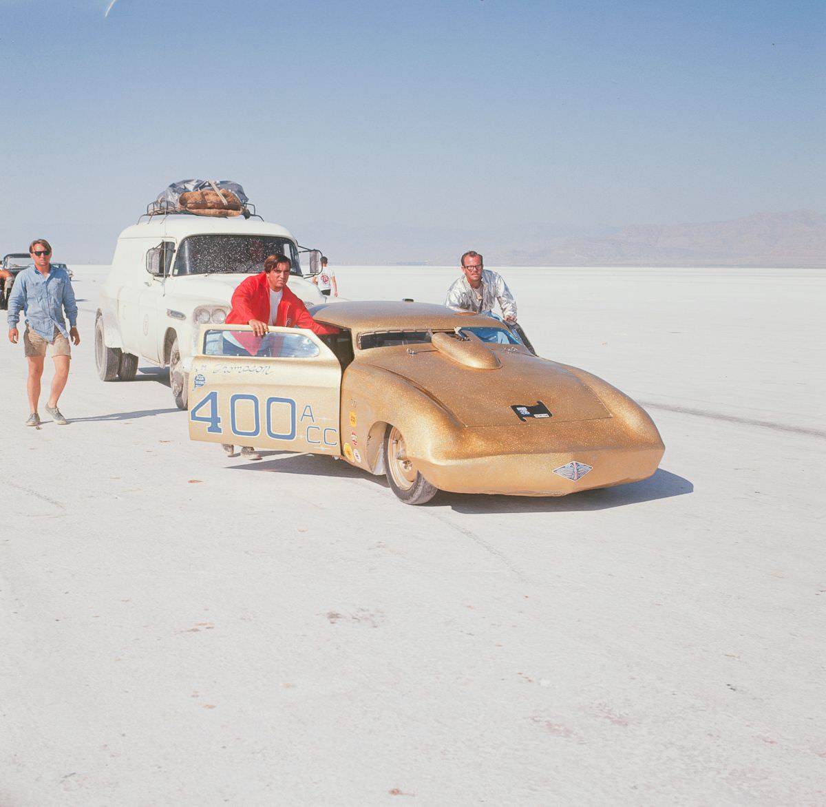 Neil M. Thompson’s gold-metalflake painted sports car.