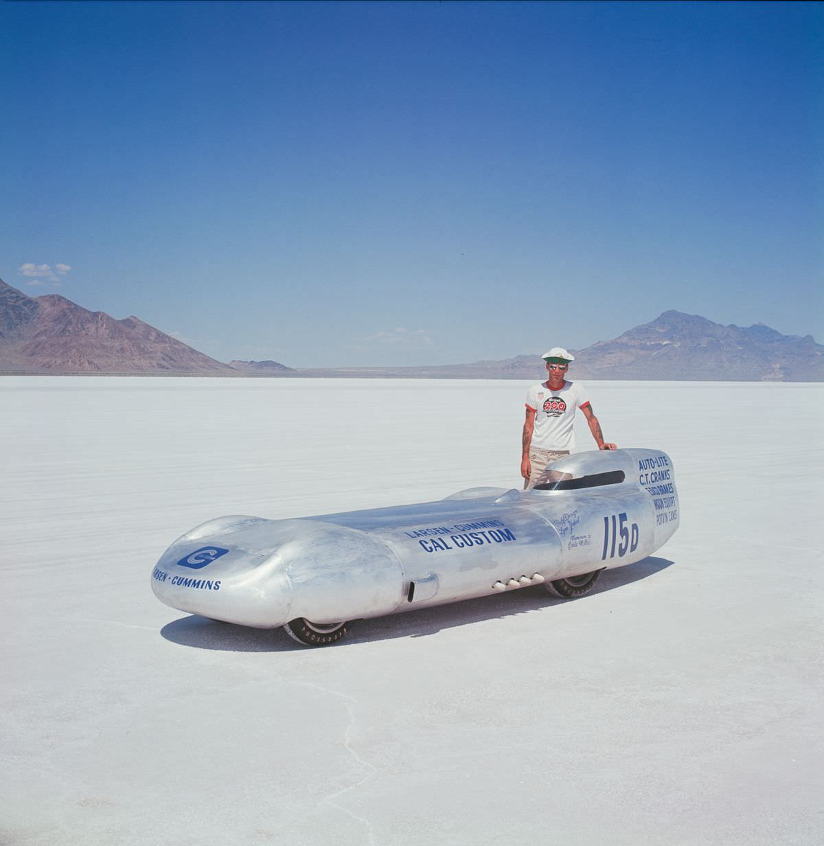 The Larson-Cummins Streamliner, which took home the D-Class trophy for its 225 miles per hour run.