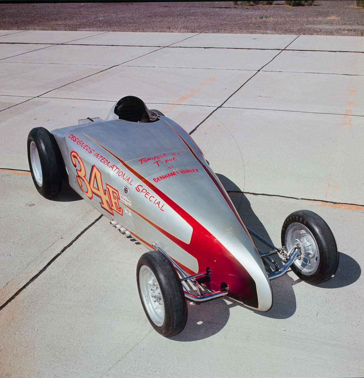 The Designers International Special, “Tempest in a T-pot” streamliner campaigned by team Ron Benham and Don Hurley.