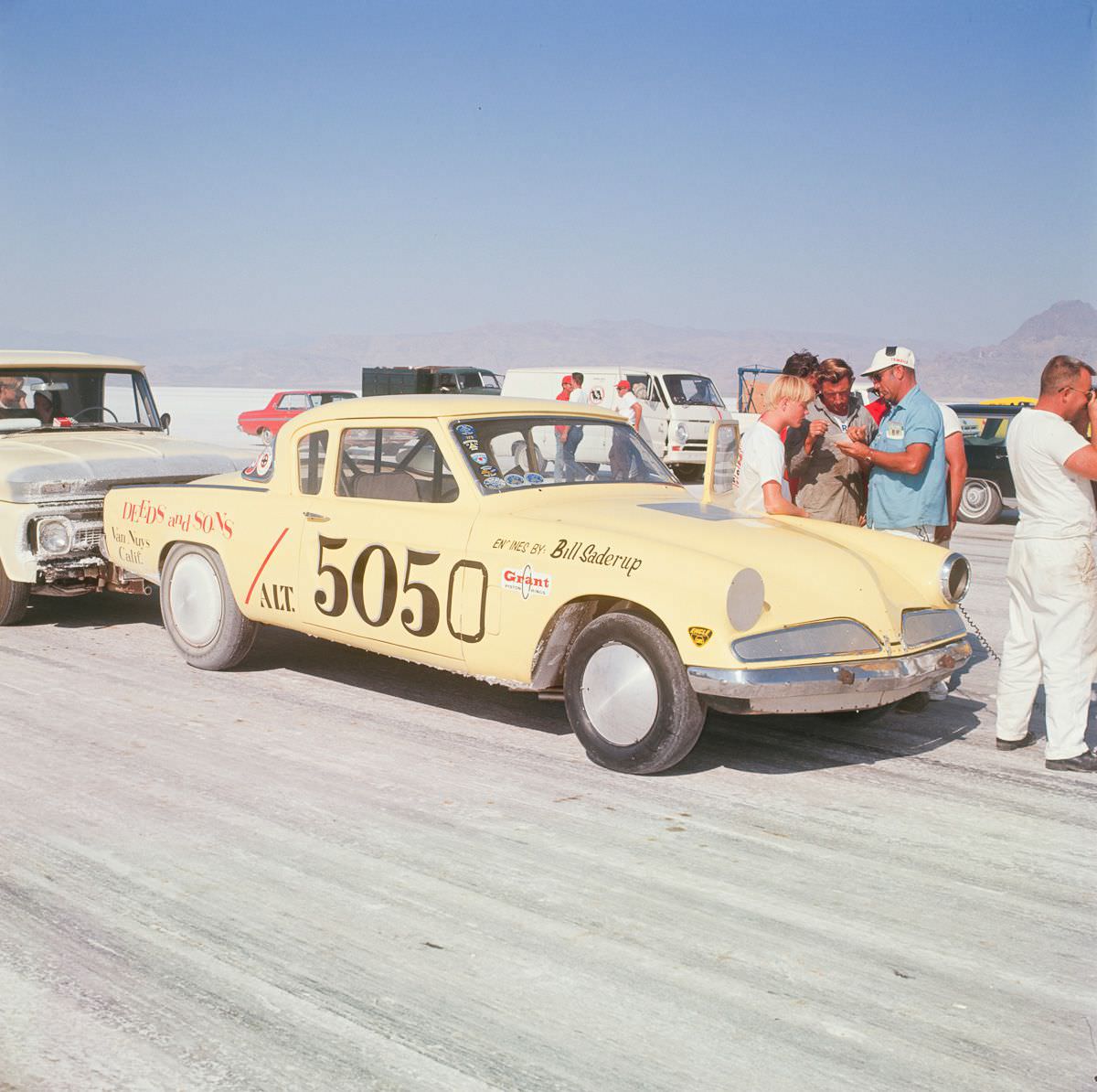 The Deeds and Saderup Studebaker, the class trophy winner in the D/Fuel Coupe and Sedan Division with 191.48 miles per hour.