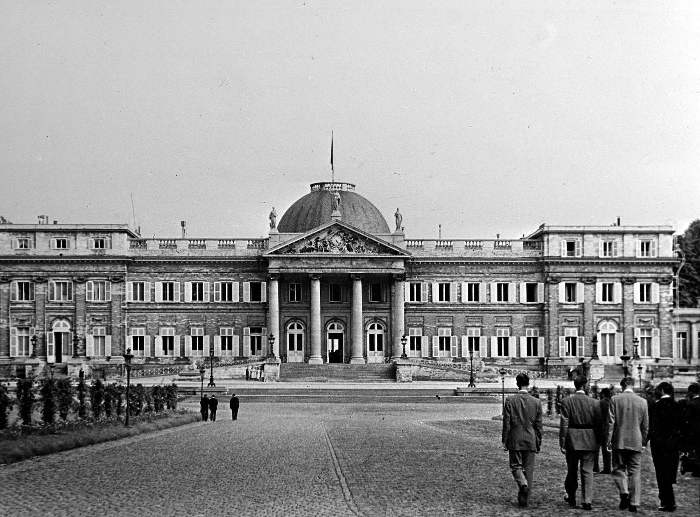 Foreign Royalty, Belgium, 1950 . The Laeken Palace near Brussels which was King Leopold's prison where was housed during the German occupation of World War II