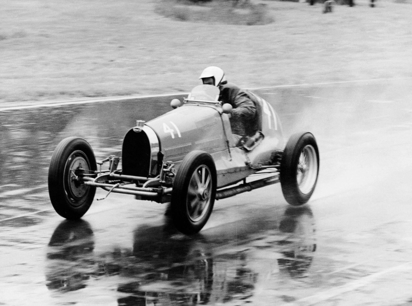 Frank Wall driving a Bugatti Type 35B, 1926.