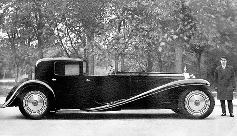 1927 Bugatti Type 41 Royale Coupe Napoleon with with family chauffeur.