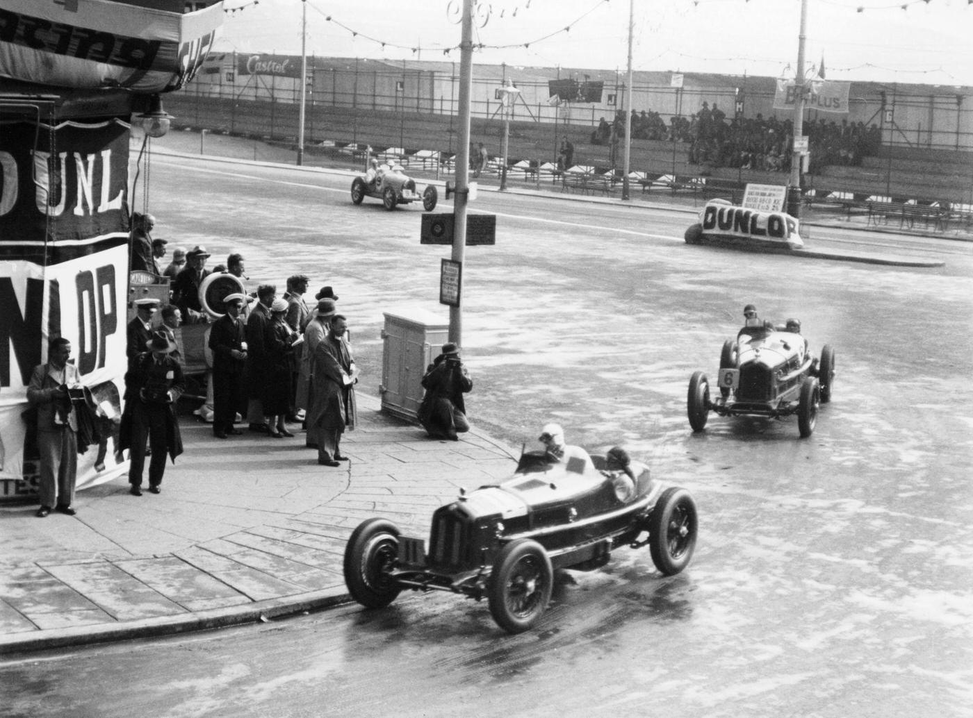 Brian Lewis in an Alfa Romeo Monza in the Mannin Moar race, Douglas, Isle of Man, 1933.