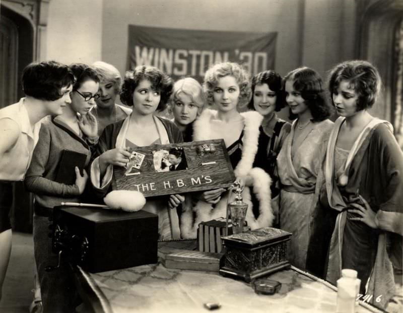 Glamorous Photos of Clara Bow in movie 'The Wild Party 1929'