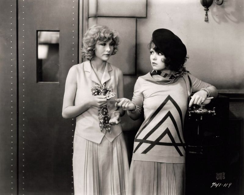 Glamorous Photos of Clara Bow in movie 'The Wild Party 1929'