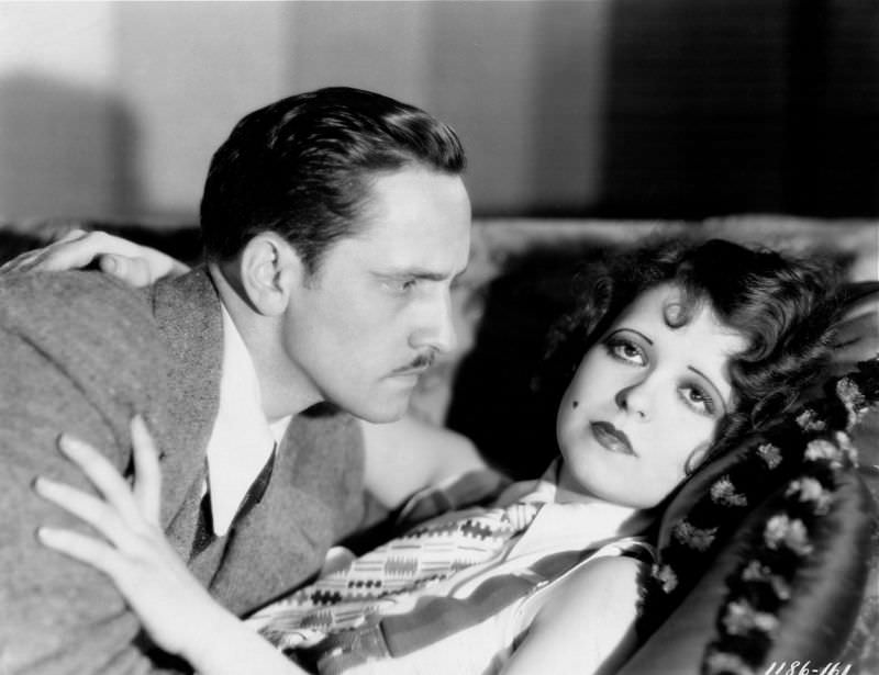 Glamorous Photos of Clara Bow in movie 'The Wild Party 1929'