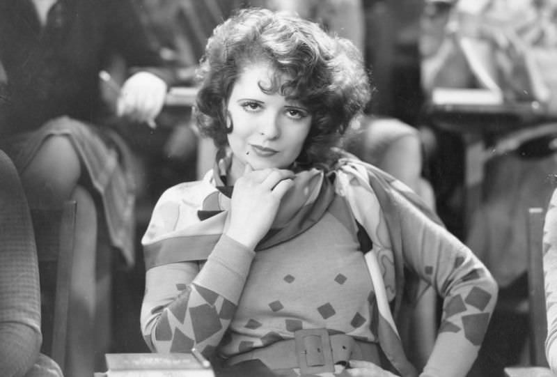 Glamorous Photos of Clara Bow in movie 'The Wild Party 1929'