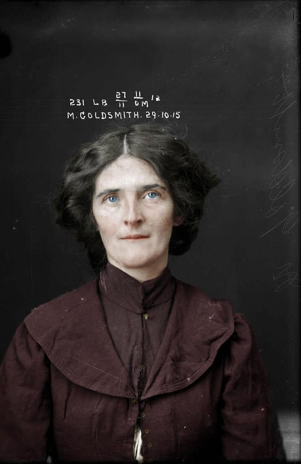 Thief Muriel Goldsmith, criminal record number, 231LB, 29 October 1915. State Reformatory for Women, Long Bay, NSW.