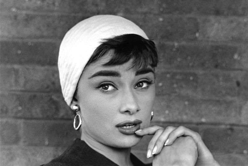 Audrey Hepburn during the filming of ‘Sabrina’, 1954