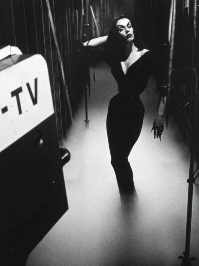 Maila Nurmi, star of TV series ‘The Vampira Show’, photo by Dennis Stock, 1954