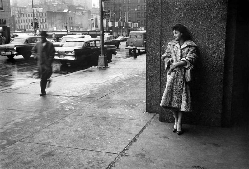 Romy Schneider during her visit to New York City, 1958
