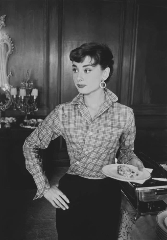 Audrey Hepburn during the filming of ‘Sabrina’, Long Island, New York, 1954