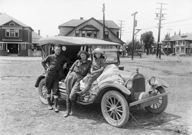 A family with their Chevrolet, 1920