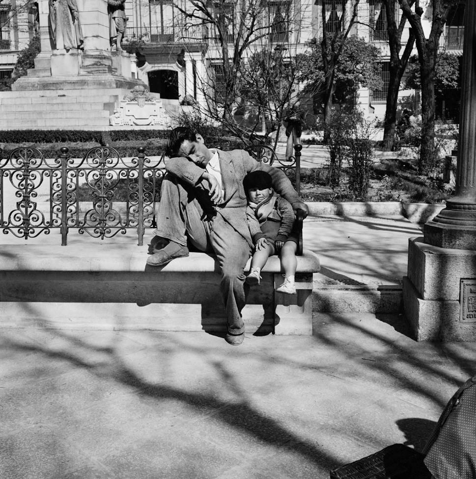 Father and Son on a Bench, Spain, 1956