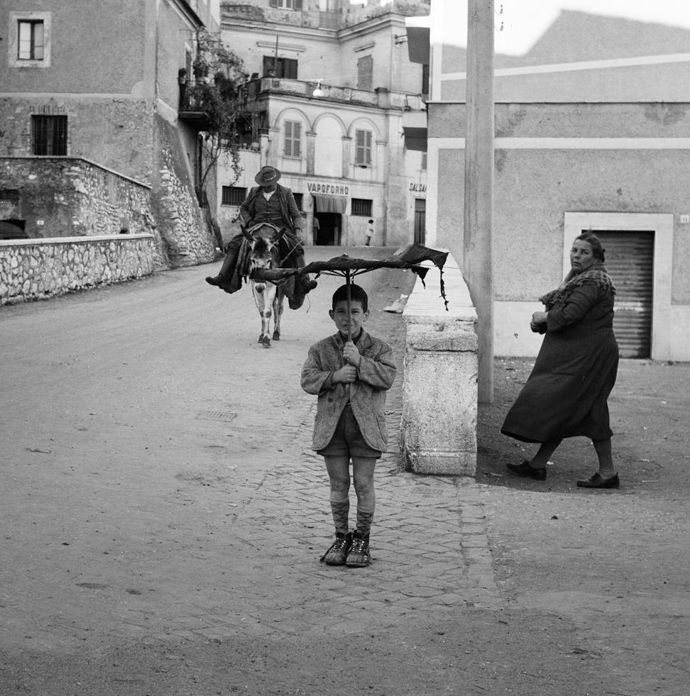 Umbrella Boy, Italy, 1956