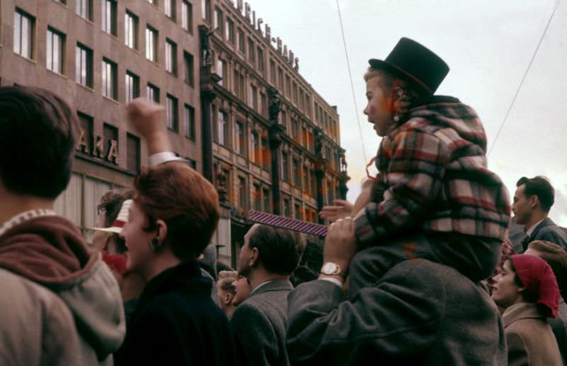 Frankfurt, parade, Germany, 1950s