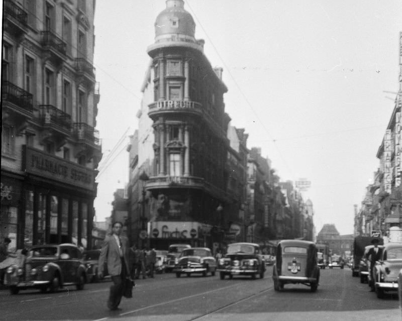 Brussels, Place de Brouckère (north), Belgium, 1950