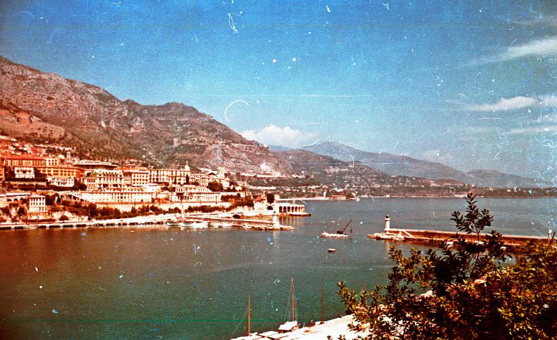 Monaco harbor, France, 1950