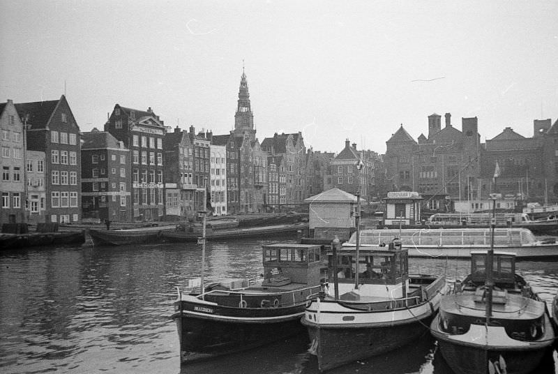 Amsterdam, inner harbor, Netherlands, 1950