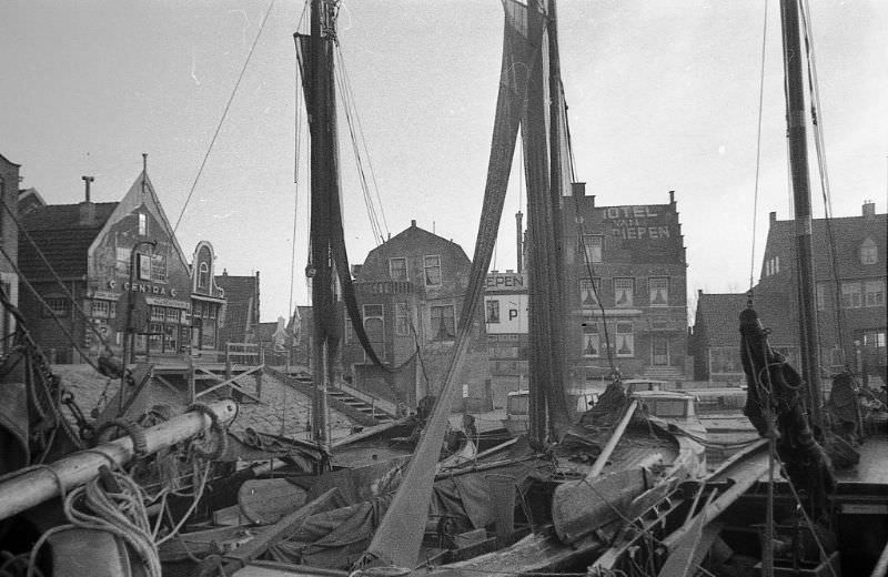 Volendam harbor, Netherlands, 1950