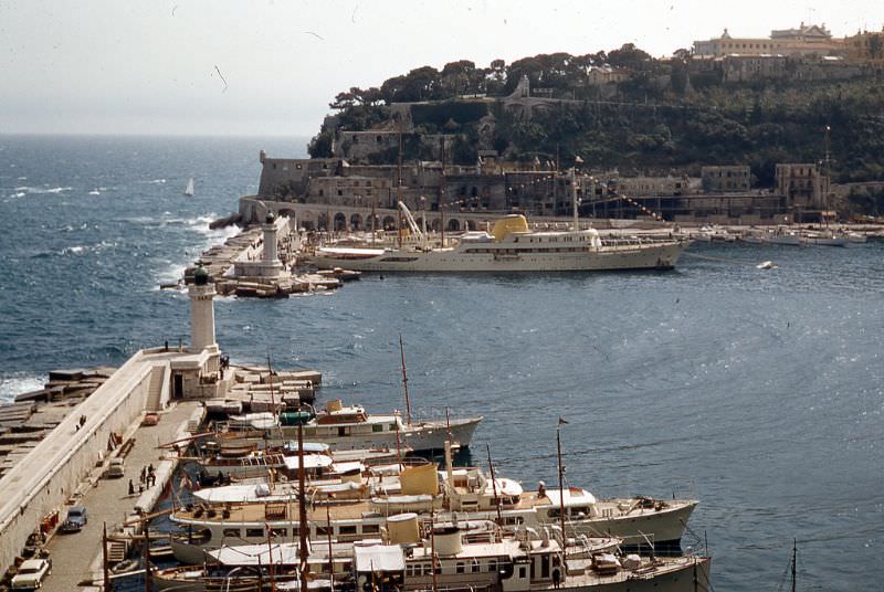 Monaco harbor, France, 1952