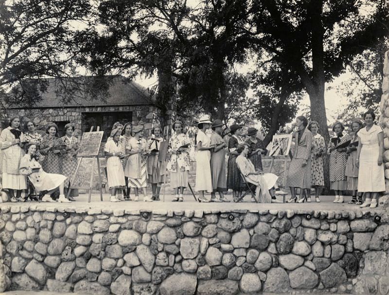 Art Club, Camp Waldemar, Texas, 1930s