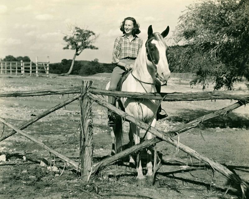 Woman and Horse, Camp Waldemar, Texas, 1930s
