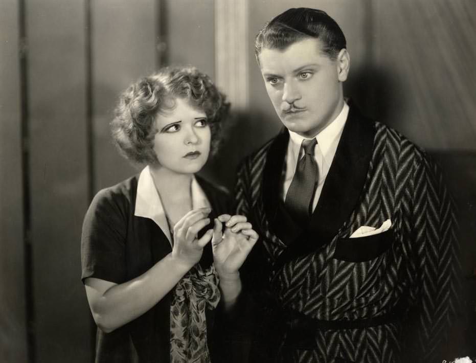 Clara Bow and Ralph Forbes in 'Her Wedding Night', 1930