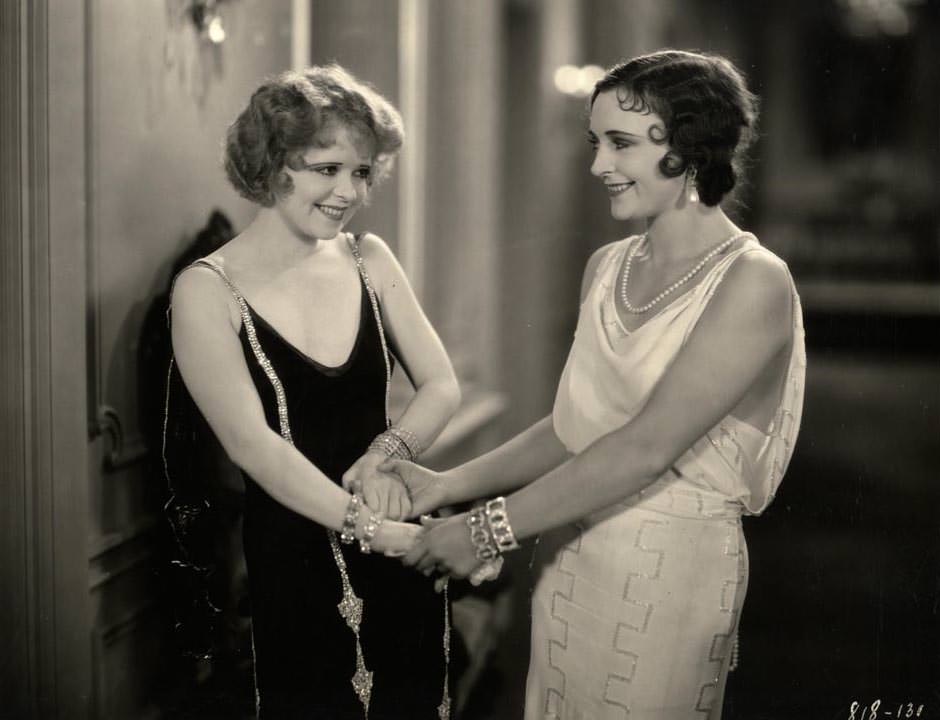 Clara Bow and Geneva Mitchell in 'Her Wedding Night', 1930