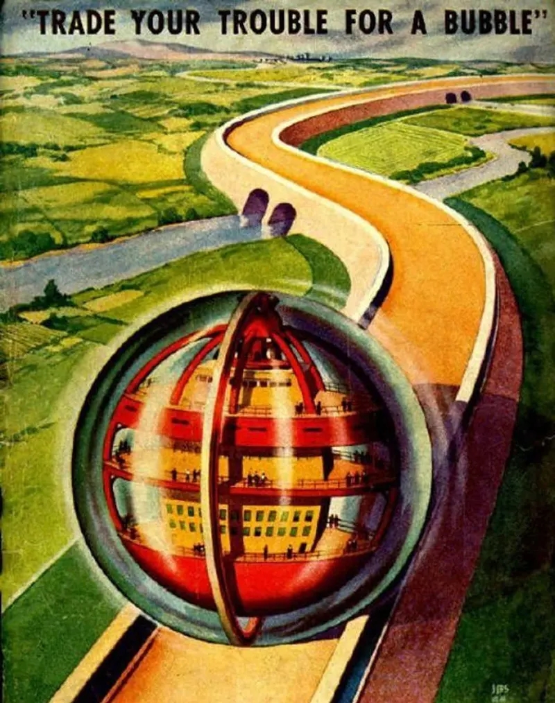 Giant pinball rail, 1946.