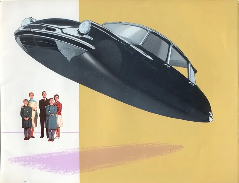 A flying, driverless car, 1960.
