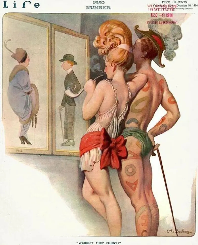 Fashions of 1950, as predicted on the cover of Life Magazine in 1914.