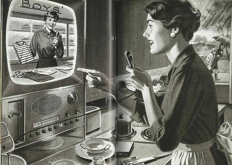 Shopping from home as imagined in the 1940s.
