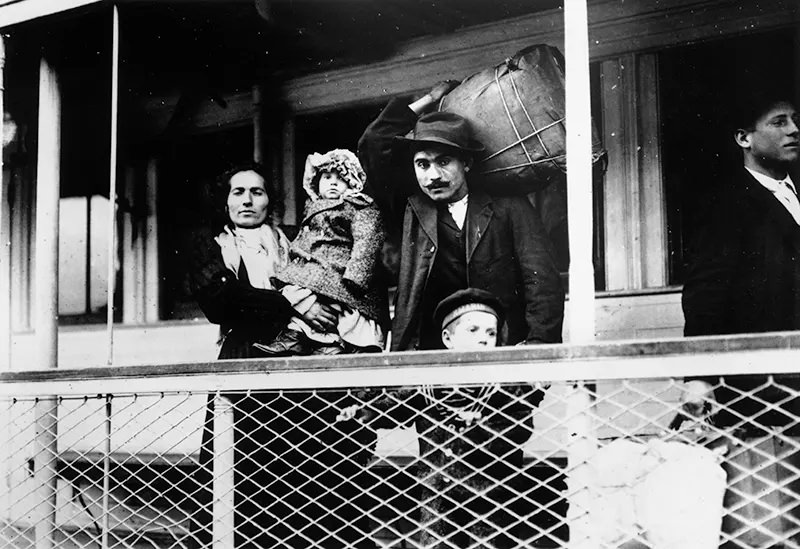 Italian family on route to Ellis Island.