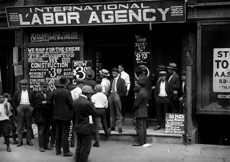 Labor Agency, Lower West Side, 1910.