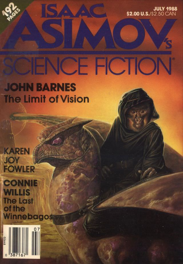 Asimov's Science Fiction cover, July 1988