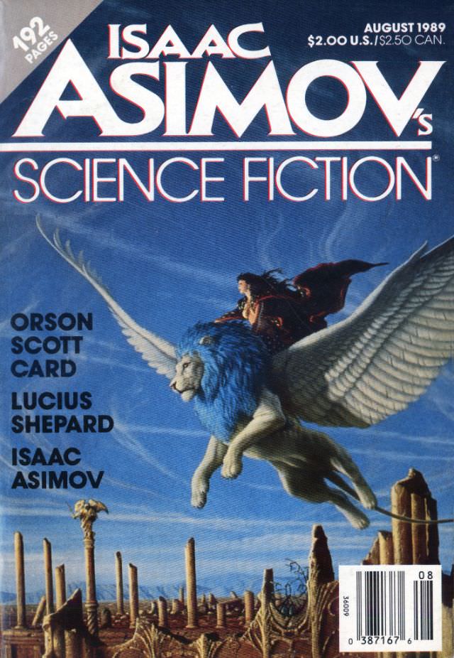 Asimov's Science Fiction cover, August 1989